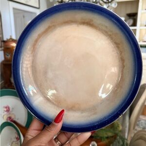 Vintage Blue and Cream Dinner Plate